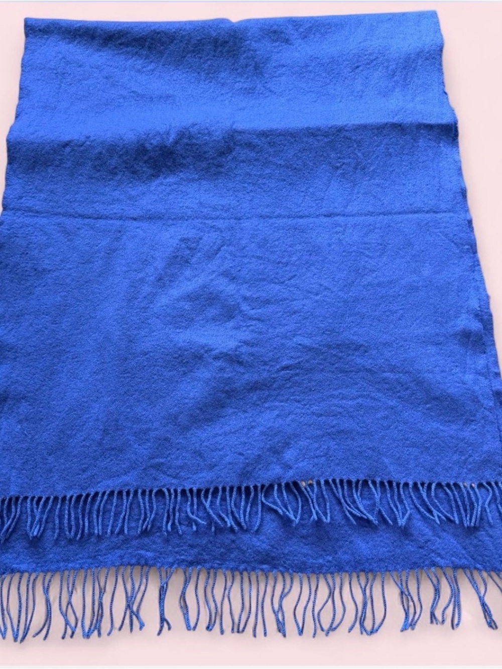 Bright Cobalt Blue Fringe Scarf